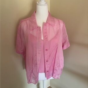 Chiffon crop top blouse with under shirt - never worn